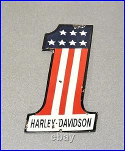 Vintage 19 Harley Davidson Motorcycle Porcelain Sign Gas Truck Auto Oil