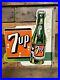 Vintage 7 Up Porcelain Flange Sign Gas & Oil Soda Beverage General Store Grocery