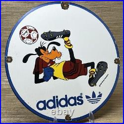 Vintage Adidas Porcelain Sign All Stars Soccer Gas Oil Disney Goofy Samba