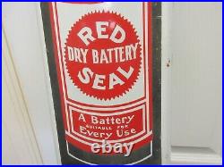 Vintage Advertising Red Seal Batteries Porcelain Thermometer Garage Store M-350