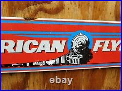 Vintage America Flyer Porcelain Sign Railroad Train Gas Motor Oil Service Toy