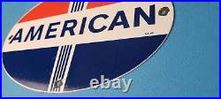 Vintage American Gasoline Porcelain Gas Service Standard Torch Pump Plate Sign