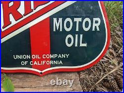 Vintage Aristo Union Motor Oil Co. Porcelain Gas Station Pump Sign 11 X 11