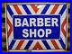 Vintage Barber Shop Porcelain Sign Gas Oil Service 17 Curved Mens Hair Cut Shop