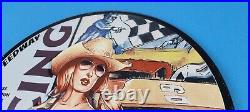 Vintage Battle Ground Speedway Porcelain Gasoline Service Station Country Sign
