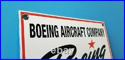 Vintage Boeing Aircraft Co Porcelain Gas Aviation Airplane Service & Sales Sign