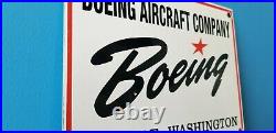 Vintage Boeing Aircraft Co Porcelain Gas Aviation Airplane Service & Sales Sign