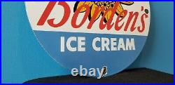 Vintage Borden's Ice Cream Porcelain Dairy Milk Gas Farm General Store Sign