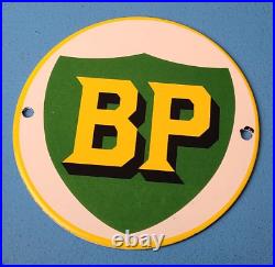 Vintage British Petroleum Motors Porcelain 6 Gasoline Bp Service Pump Gas Sign