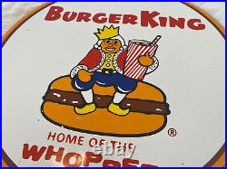 Vintage Burger King Porcelain Sign Fast Food Gas Station Pepsi Dew Mcdonalds