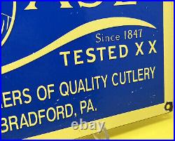 Vintage Case XX Knives Porcelain Sign Quality Cutlery Chef Restaurant Gas Oil