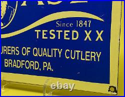 Vintage Case XX Knives Porcelain Sign Quality Cutlery Chef Restaurant Gas Oil