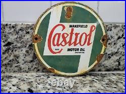 Vintage Castrol Porcelain Sign Car Dealer Truck Oil Gas Station Service Lube