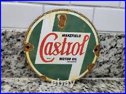 Vintage Castrol Porcelain Sign Car Dealer Truck Oil Gas Station Service Lube