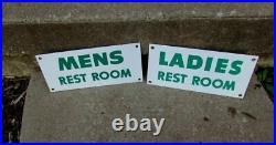 Vintage Cities Service Gas Station Mens & Womens Porcelain Restroom Sign s