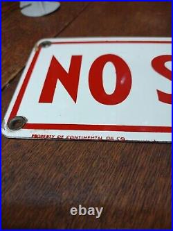 Vintage Conoco (Continental Oil Co) Porcelain Steel No Smoking Sign Gas & Oil