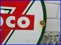 Vintage Conoco Porcelain Sign Gas Station Signage Motor Oil Service Garage Lube