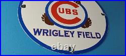 Vintage Cubs Wrigley Field Sign MLB Baseball Stadium Porcelain Gas Pump Sign