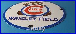 Vintage Cubs Wrigley Field Sign MLB Baseball Stadium Porcelain Gas Pump Sign
