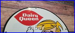 Vintage Dairy Queen Dennis The Menace Porcelain Ice Cream Gas Service Pump Sign