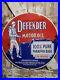 Vintage Defender Motor Oil Porcelain Sign 30 Big Pennsylvania Petroleum Company