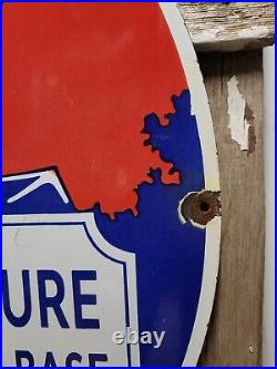 Vintage Defender Motor Oil Porcelain Sign 30 Big Pennsylvania Petroleum Company