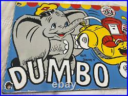 Vintage Diamond D-x Gasoline & Oil Porcelain Sign Station Pump Gas Disney Dumbo