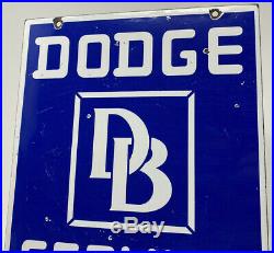 Vintage Dodge Brothers Porcelain Dealership Sign Steel Gas Oil Garage Pump Plate