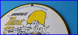 Vintage Dodge Dart Porcelain Gas Oil Chrysler Sales & Service Dealer Pump Sign