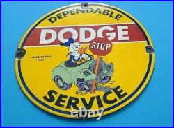 Vintage Dodge Porcelain Gas Motor Oil Sales Service Station Pump Plate Sign