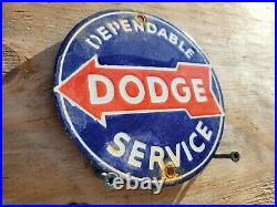 Vintage Dodge Porcelain Sign Automobile Car Truck Dealer Gas Station Oil Service