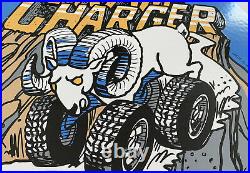Vintage Dodge Ram Charger Porcelain Sign Dealership Metal Gasoline Oil Bronco