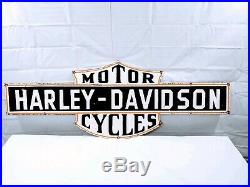Vintage Double Sided Harley Davidson Motorcycles Porcelain Authorized Dealer