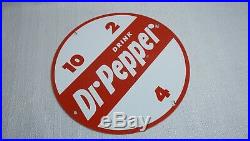 Vintage Dr Pepper Porcelain Sign Gas Station Oil Soda Pop General Store Rare