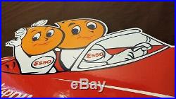 Vintage Esso Gasoline Porcelain 20 Automobile Gas Oil Service Pump Plate Sign