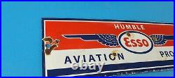 Vintage Esso Gasoline Porcelain Aviation Gas Oil Service Station Airplane Sign