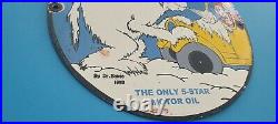 Vintage Esso Gasoline Porcelain Dr Seuss Lube Service Station Pump Plate Sign