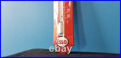 Vintage Esso Gasoline Porcelain Gas Auto Oil Drop Sign Service Sales Thermomete