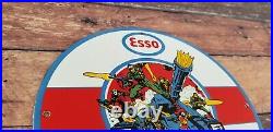Vintage Esso Gasoline Porcelain Gi Joe American Soldier Gas Service Station Sign