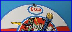 Vintage Esso Gasoline Porcelain Gi Joe Comic Service Station Pump Plate Sign