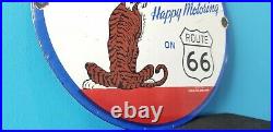 Vintage Esso Gasoline Porcelain Happy Motor Route 66 Service Station Pump Sign