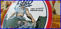Vintage Esso Gasoline Porcelain Standard Oil Co Gas Service Station Pump Ad Sign