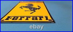 Vintage Ferrari Porcelain Gas Automobile Supercar Italian Racing Service Sign