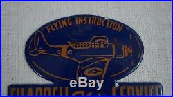 Vintage Flying Aviation Gasoline Porcelain Sign Gas Oil Airplane Plate Topper