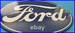 Vintage Ford Automobile Porcelain Gas Service Station Dealership Store Sign