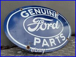Vintage Ford Porcelain Sign Genuine Auto Parts Dealer Gas Station Oil Service