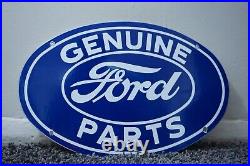 Vintage Ford Porcelain Sign Rare Gas Oil Service Center Station Pump Plate Parts