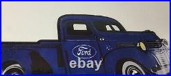 Vintage Ford Trucks Sign Gas Motor Oil Pump Automotive Service Porcelain Sign