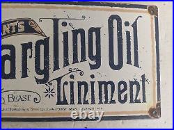 Vintage Gargling Oil Porcelain Enamel Gas Station Sign
