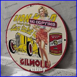 Vintage Gilmore Motor Gas Oil Porcelain Sign Gas Station Garge Advertising